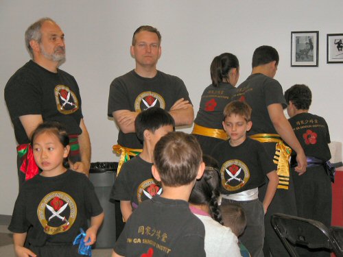 Children and adults waiting